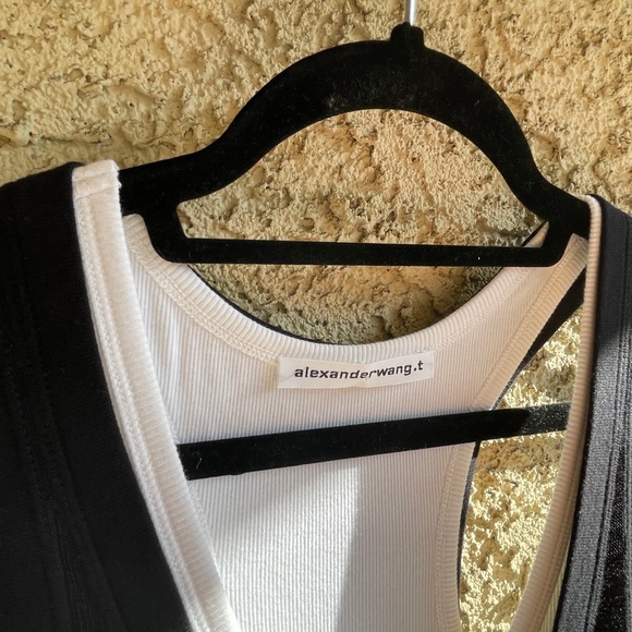 ALEXANDER WANG.T Layered Ribbed Jersey and Stretch-Knit Mini Tank Dress MEDIUM - Picture 2 of 14